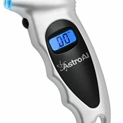 Flash Sale ???? Digital Tire Pressure Gauge 150 PSI 4 Settings For Car Truck Bicycle With Backlit LCD And Non-Slip Grip Car Accessories, Silver (1 Pack) ????