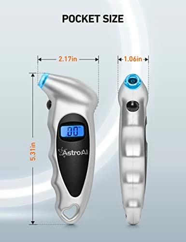 Flash Sale ???? Digital Tire Pressure Gauge 150 PSI 4 Settings For Car Truck Bicycle With Backlit LCD And Non-Slip Grip Car Accessories, Silver (1 Pack) ???? 3 Flash Sale ???? Digital Tire Pressure Gauge 150 PSI 4 Settings For Car Truck Bicycle With Backlit LCD And Non-Slip Grip Car Accessories, Silver (1 Pack) ???? - Image 2