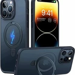 Best deal ???? Magnetic For IPhone 14 Pro Max Case [Compatible With Magsafe] With Stand, [Military Grade Drop Protection] Shockproof Translucent Back Slim Protective Phone Case UPRO Ostand (2022), Black ✔️ -Wagner Shop 412wuT7jWaL. AC