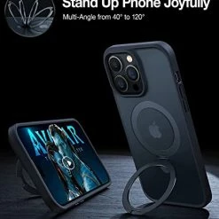Best deal ???? Magnetic For IPhone 14 Pro Max Case [Compatible With Magsafe] With Stand, [Military Grade Drop Protection] Shockproof Translucent Back Slim Protective Phone Case UPRO Ostand (2022), Black ✔️ -Wagner Shop 419IYMk2qML