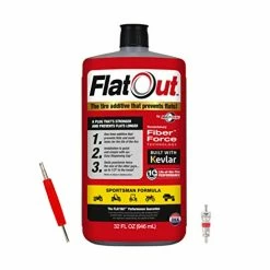Outlet ???? FlatOut Tire Sealant Sportsman Formula - With Valve Core Tool And Replacement Valve Core, Prevent Flat Tires, Seal Leaks, Contains Kevlar, 32-Ounce Bottle, 1-Pack, RED ????