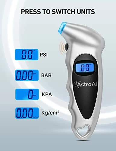 Flash Sale ???? Digital Tire Pressure Gauge 150 PSI 4 Settings For Car Truck Bicycle With Backlit LCD And Non-Slip Grip Car Accessories, Silver (1 Pack) ???? 5 Flash Sale ???? Digital Tire Pressure Gauge 150 PSI 4 Settings For Car Truck Bicycle With Backlit LCD And Non-Slip Grip Car Accessories, Silver (1 Pack) ???? - Image 4