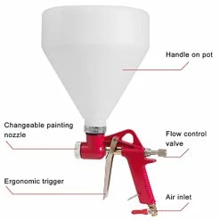Cheap ❤️ Drywall Texture Sprayer,Air Texture Gun 1.5 Gallon With 3 Nozzle (4.0mm/6.0mm/8.0mm) For Orange Peel Knockdown (Red) ???? -Wagner Shop 41CUfy1i12L