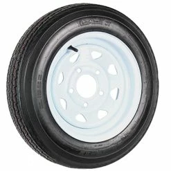 Cheap ???? Two Trailer Tires On Rims 4.80-12 480-12 4.80 X 12 LRB 5 Lug Wheel White Spoke ????