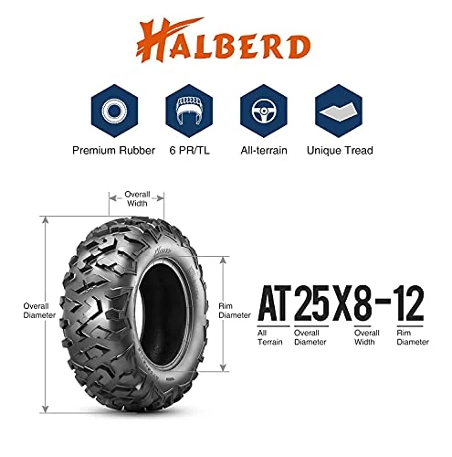 Hot Sale ???? ATV Tires, 25x8-12 & 25x10-12 ATV Tires, 6PR 25x8x12 25x10x12 All Terrain ATV UTV Off-Road Tires(Set Of 4, Tubeless) ❤️ 5 Hot Sale ???? ATV Tires, 25x8-12 & 25x10-12 ATV Tires, 6PR 25x8x12 25x10x12 All Terrain ATV UTV Off-Road Tires(Set Of 4, Tubeless) ❤️ - Image 3