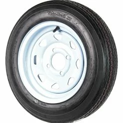 Best deal ???? ECustomRim Two Trailer Tires On Rims 4.80-12 480-12 4.80 X 12 LRB 4Lug Wheel White Spok ???? -Wagner Shop 41Ee52k7RHL
