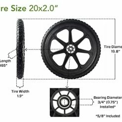Coupon ???? 2 PACK -Marathon 92010 Flat Free 20" Replacement Tire Assembly For Rubbermaid Big Wheel Carts, Black ???? 12 Coupon ???? 2 PACK -Marathon 92010 Flat Free 20" Replacement Tire Assembly For Rubbermaid Big Wheel Carts, Black ???? -Wagner Shop 41HmbfexawL