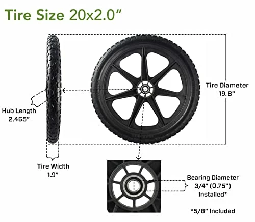 Coupon ???? 2 PACK -Marathon 92010 Flat Free 20" Replacement Tire Assembly For Rubbermaid Big Wheel Carts, Black ???? 6 Coupon ???? 2 PACK -Marathon 92010 Flat Free 20" Replacement Tire Assembly For Rubbermaid Big Wheel Carts, Black ???? - Image 4
