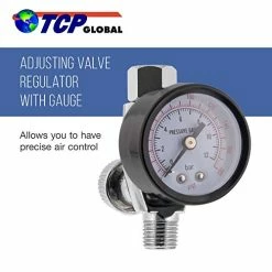 Cheapest ???? TCP Global Brand Air Adjusting Valve Regulator With Gauge For Spray Guns And Pnuematic Tools (1/4" NPT) ✨ -Wagner Shop 41IqTBJt48L