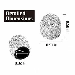Cheap ???? 4 Pack Handmade Crystal Rhinestone Car Tire Valve Stem Caps, Car Wheel Tire Valve, Attractive Dustproof Bling Car Accessories, Universal For Cars, Trucks And Motorcycles-White ???? -Wagner Shop 41JellxwikS