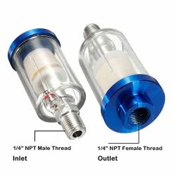 Outlet ???? Beduan Water Oil Separator Filter, 1/4" NPT Male And Female Thread Spray Gun Filters Air Line Compressor Fitting （Pack Of 2） Silver ???? -Wagner Shop 41LiG6DTHTL