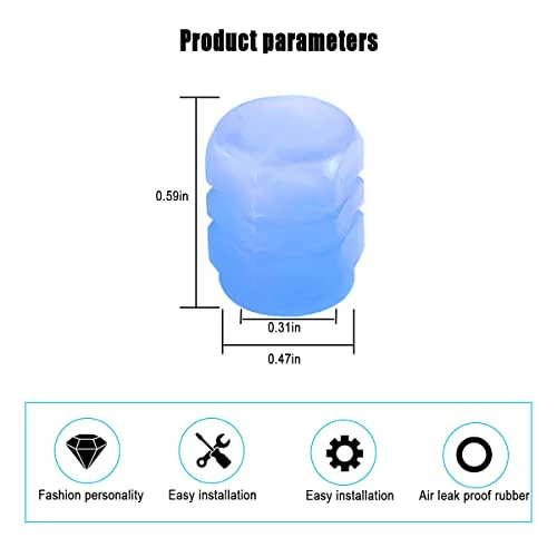 Cheapest ???? Tire Valve Stem Caps For Car, 4PCS Noctilucous Tire Air Caps Cover, Illuminated Auto Wheel Valve Stem Cap, Car Accessories Universal For Car, Truck, SUV, Motorcycles, Bike (Blue) ???? 4 Cheapest ???? Tire Valve Stem Caps For Car, 4PCS Noctilucous Tire Air Caps Cover, Illuminated Auto Wheel Valve Stem Cap, Car Accessories Universal For Car, Truck, SUV, Motorcycles, Bike (Blue) ???? - Image 2