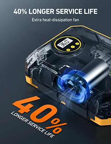 Cheap ???? Tire Inflator Air Compressor 12V DC Portable Air Compressor Car Accessories Auto Tire Pump 100PSI With LED Light Digital Air Pump For Car Tires Bicycles Other Inflatables Yellow ⭐ 4 Cheap ???? Tire Inflator Air Compressor 12V DC Portable Air Compressor Car Accessories Auto Tire Pump 100PSI With LED Light Digital Air Pump For Car Tires Bicycles Other Inflatables Yellow ⭐ - Image 2