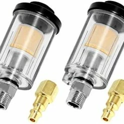 Outlet ???? Beduan Water Oil Separator Filter, 1/4" NPT Male And Female Thread Spray Gun Filters Air Line Compressor Fitting （Pack Of 2） Silver ???? -Wagner Shop 41P1vnp 9CL. AC