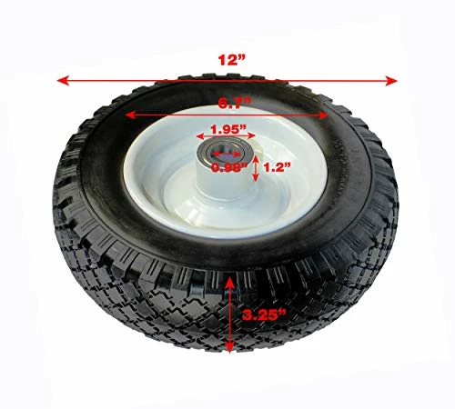 Brand new ???? MaxxHaul 50502 12" Flat Free Solid Polyurethane All-Purpose Replacement Tire For Trailer Dollies Hand Trucks, Garden Carts, 12 Inch, Black ???? 4 Brand new ???? MaxxHaul 50502 12" Flat Free Solid Polyurethane All-Purpose Replacement Tire For Trailer Dollies Hand Trucks, Garden Carts, 12 Inch, Black ???? - Image 2