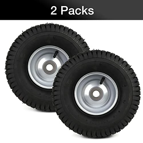 New ???? (2 Pack) 15 X 6.00-6 Tire And Wheel Set - For Lawn Tractors With 3/4" Sintered Iron Bushings Yellow ✨ 7 New ???? (2 Pack) 15 X 6.00-6 Tire And Wheel Set - For Lawn Tractors With 3/4" Sintered Iron Bushings Yellow ✨ - Image 5