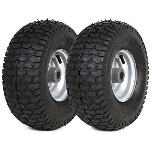 New ???? (2 Pack) 15 X 6.00-6 Tire And Wheel Set - For Lawn Tractors With 3/4" Sintered Iron Bushings Yellow ✨ 3 New ???? (2 Pack) 15 X 6.00-6 Tire And Wheel Set - For Lawn Tractors With 3/4" Sintered Iron Bushings Yellow ✨