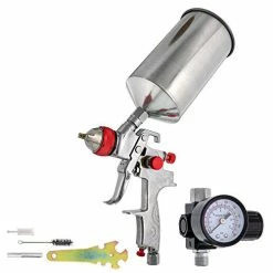 Wagner Shop 3 Discount ???? Rofessional Gravity Feed HVLP Spray Gun With A 1.4mm Fluid Tip, 1 Liter Aluminum Cup And Air Regulator ????