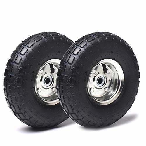 New ⌛ (2 Pack) AR-PRO 10" Heavy-Duty Replacement Tire And Wheel - 4.10/3.50-4" With 10" Inner Tube, 5/8" Axle Bore Hole, 2.2" Offset Hub And Double Sealed Bearings For Hand Trucks And Gorilla Cart Silver ???? 3 New ⌛ (2 Pack) AR-PRO 10" Heavy-Duty Replacement Tire And Wheel - 4.10/3.50-4" With 10" Inner Tube, 5/8" Axle Bore Hole, 2.2" Offset Hub And Double Sealed Bearings For Hand Trucks And Gorilla Cart Silver ????