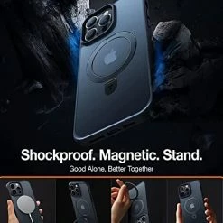 Best deal ???? Magnetic For IPhone 14 Pro Max Case [Compatible With Magsafe] With Stand, [Military Grade Drop Protection] Shockproof Translucent Back Slim Protective Phone Case UPRO Ostand (2022), Black ✔️ -Wagner Shop 41bVdtliy6L