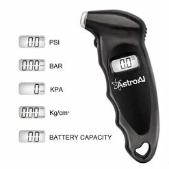 New ⭐ Digital Tire Pressure Gauge With Replaceable AAA Batteries, 150 PSI 4 Settings Stocking Stuffers For Car Truck Bicycle Backlit LCD Non-Slip Grip Car Accessories, Black ???? 12 New ⭐ Digital Tire Pressure Gauge With Replaceable AAA Batteries, 150 PSI 4 Settings Stocking Stuffers For Car Truck Bicycle Backlit LCD Non-Slip Grip Car Accessories, Black ???? -Wagner Shop 41bpPsKkYKL