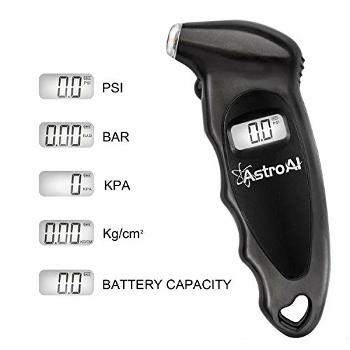 New ⭐ Digital Tire Pressure Gauge With Replaceable AAA Batteries, 150 PSI 4 Settings Stocking Stuffers For Car Truck Bicycle Backlit LCD Non-Slip Grip Car Accessories, Black ???? 5 New ⭐ Digital Tire Pressure Gauge With Replaceable AAA Batteries, 150 PSI 4 Settings Stocking Stuffers For Car Truck Bicycle Backlit LCD Non-Slip Grip Car Accessories, Black ???? - Image 3