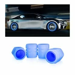 Cheapest ???? Tire Valve Stem Caps For Car, 4PCS Noctilucous Tire Air Caps Cover, Illuminated Auto Wheel Valve Stem Cap, Car Accessories Universal For Car, Truck, SUV, Motorcycles, Bike (Blue) ????