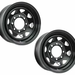 Deals ✔️ 2-Pack Trailer Wheels 16 In. X 6 In. 8 Lug Black Steel Spoke Rim Wheel ❤️