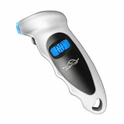 Best Sale ???? JUSTTOP Digital Tire Pressure Gauge, 150PSI 4 Setting For Cars, Trucks And Bicycles, Backlit LCD And Anti-Skid Grip For Easy And Accurate Reading(Silver) Red ????