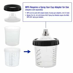 Outlet ???? Paint System MPS Disposable Paint Spray Gun Cup Liners And Lid System, 40 Pack Standard Size 20 Ounce (600ml) Kit - 40 Cup Liners, 40 Lids With Strainer, 1 Hard Cup With Retainer Ring, 10 Plug ???? -Wagner Shop 41hY6WhtzFL