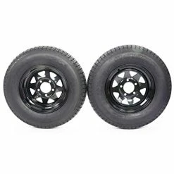 New ???? 13" Trailer Wheel & Tire With Bias ST175/80D13 Tire Mounted (5x4.5 Bolt Circle) Black Spoke, Set Of 2 ????