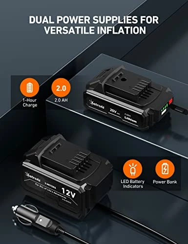 Promo ???? Cordless Tire Inflator Air Compressor 20V Rechargeable Battery Powered 160PSI Portable Handheld Air Pump With 12V Car Power Adapter Digital Pressure Gauge For Cars Motorcycles ACJY21LIDCYE 2-blue ???? 5 Promo ???? Cordless Tire Inflator Air Compressor 20V Rechargeable Battery Powered 160PSI Portable Handheld Air Pump With 12V Car Power Adapter Digital Pressure Gauge For Cars Motorcycles ACJY21LIDCYE 2-blue ???? - Image 3