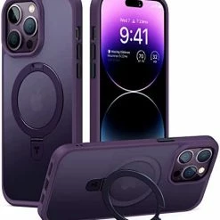 Best deal ???? Magnetic For IPhone 14 Pro Max Case [Compatible With Magsafe] With Stand, [Military Grade Drop Protection] Shockproof Translucent Back Slim Protective Phone Case UPRO Ostand (2022), Black ✔️ -Wagner Shop 41pZCq8BAML. AC