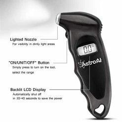New ⭐ Digital Tire Pressure Gauge With Replaceable AAA Batteries, 150 PSI 4 Settings Stocking Stuffers For Car Truck Bicycle Backlit LCD Non-Slip Grip Car Accessories, Black ???? 13 New ⭐ Digital Tire Pressure Gauge With Replaceable AAA Batteries, 150 PSI 4 Settings Stocking Stuffers For Car Truck Bicycle Backlit LCD Non-Slip Grip Car Accessories, Black ???? -Wagner Shop 41rUsAD2BYL