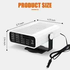 Budget ???? Car Heater,12 V Portable Folding Windshield Defogger And Defroster,Auto Fast Heating & Cooling Fan With Plug In Cigarette Lighter Suction Holder ???? -Wagner Shop 41yMBz91INL