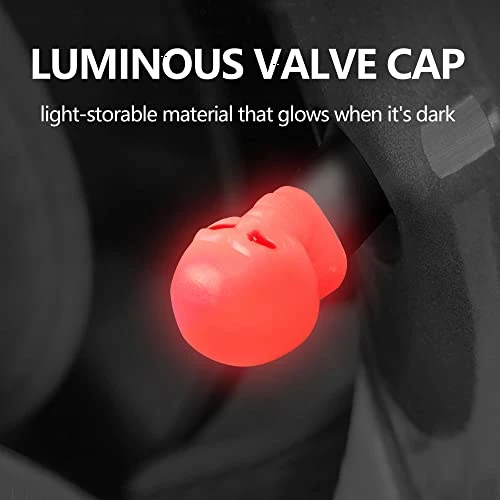 Brand new ???? 4Pcs Luminous Skull Tire Air Valves Stem Caps,Fluorescent Tire Valve Caps,Universal Tire Valve Stem Covers Accessories For Car Truck Motorcycles Bike (Skull Red)… ⌛ 5 Brand new ???? 4Pcs Luminous Skull Tire Air Valves Stem Caps,Fluorescent Tire Valve Caps,Universal Tire Valve Stem Covers Accessories For Car Truck Motorcycles Bike (Skull Red)… ⌛ - Image 3
