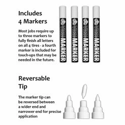 Coupon ???? White Tire Paint Marker For Car Tire Lettering - 4 Pack - Permanent Tire Paint Pens With Weatherproof Ink Designed To Last On Car Tires And Many Other Materials ✨ -Wagner Shop 41zIcGth9rL