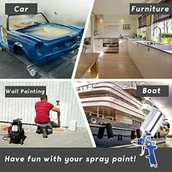 Best deal ???? Auto Paint Spray Gun Kit: HVLP Gravity Feed Spray Gun With 1.4mm 1.7mm 2.5mm Nozzles, Air Spray Gun With 1000cc Aluminum Cup & Gauge For Auto Paint, Primer, Clear/Top ???? Coat & Touch-Up Blu ???? -Wagner Shop 511Fzf78UIL