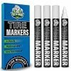 Coupon ???? White Tire Paint Marker For Car Tire Lettering - 4 Pack - Permanent Tire Paint Pens With Weatherproof Ink Designed To Last On Car Tires And Many Other Materials ✨ -Wagner Shop 511YBpb2QbL