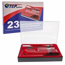New ???? TCP Global Professional 23 Piece Spray Gun Cleaning Kit With Case, Complete Set To Clean HVLP Paint Guns, Air Tools, Gravity, Detail, Airbrush ✨ -Wagner Shop 511YteuWF3L