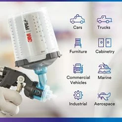 Discount ???? 3M PPS 2.0 Paint Spray Gun System Starter Kit With Cup, Lids And Liners,26172, 22 OZ, 200-micron Filter, Use For Cars, Furniture, Home & More,1 Paint Cup,6 Disposable Lids And Liners,16 Sealing Plugs ???? -Wagner Shop 513N9hZ3csL