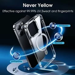 Outlet ❤️ Invisible Stand Magnetic Ring IPhone 14 Pro Case [Non Yellowing] [10FT Military Drop Protection] Compatible With MagSafe Shockproof Protective Sturdy Slim Cover ???? Women Men 6.1’’ 2022- Clear ???? -Wagner Shop 515hxoSdUXL 1