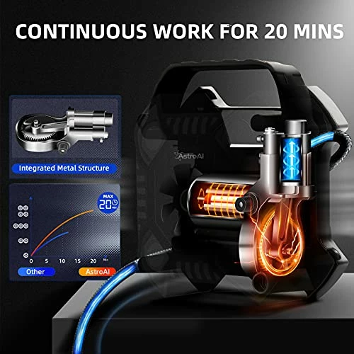 Cheap ???? Tire Inflator Air Compressor Portable Air Pump For Car Tires, 12V DC Integrated Metal Structure Tire Pump 160PSI With LED Light For Cars, Bicycles, Motorcycles, And Other Inflatables Blue ???? 4 Cheap ???? Tire Inflator Air Compressor Portable Air Pump For Car Tires, 12V DC Integrated Metal Structure Tire Pump 160PSI With LED Light For Cars, Bicycles, Motorcycles, And Other Inflatables Blue ???? - Image 2