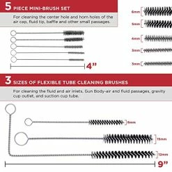 New ???? TCP Global Professional 23 Piece Spray Gun Cleaning Kit With Case, Complete Set To Clean HVLP Paint Guns, Air Tools, Gravity, Detail, Airbrush ✨ -Wagner Shop 517Kd75GulL