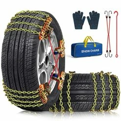 Deals ❤️ Tire Chains, 8 Pack Snow Chains For Car SUV Pickup Trucks, For Tire Width 185-265mm(7.3-10.4 Inch), Adjustable Universal Emergency Thickening Chains ????