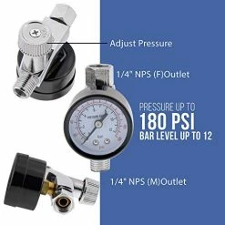 Cheapest ???? TCP Global Brand Air Adjusting Valve Regulator With Gauge For Spray Guns And Pnuematic Tools (1/4" NPT) ✨ -Wagner Shop 5187nRk1seL