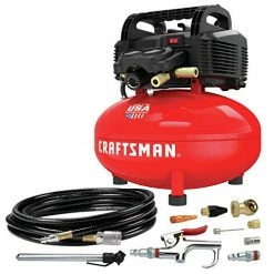 New ???? RAFTSMAN Air Compressor, 6 Gallon, Pancake, Oil-Free With 13 Piece Accessory Kit (CMEC6150K) ❤️