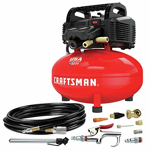 New ???? RAFTSMAN Air Compressor, 6 Gallon, Pancake, Oil-Free With 13 Piece Accessory Kit (CMEC6150K) ❤️ 3 New ???? RAFTSMAN Air Compressor, 6 Gallon, Pancake, Oil-Free With 13 Piece Accessory Kit (CMEC6150K) ❤️