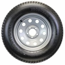 Budget ✨ Trailer Tire On Rim ST205/75D15 F78-15 205/75-15 LRC 5 Lug Wheel Silver Mod ????