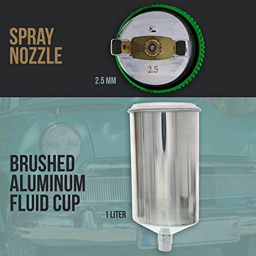 Wholesale ???? Brand Professional New 2.5mm HVLP Spray Gun- Great For High Build Auto Paint Primer - Metal Flake Application And Any Heavy Bodied Paint Or Primer Material -with Air Regulator ✨ 5 Wholesale ???? Brand Professional New 2.5mm HVLP Spray Gun- Great For High Build Auto Paint Primer - Metal Flake Application And Any Heavy Bodied Paint Or Primer Material -with Air Regulator ✨ - Image 3